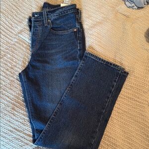 Levi’s Straight Leg Button Fly Dark Blue Denim Jeans